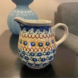 5” tall Polish Pottery pitcher. Like new!